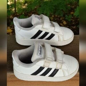 Adidas Kids White and Black Sneakers